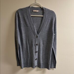 Tory Burch Charcoal Button-Up Cardigan